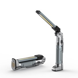 HOTLIGH Magnetic Work Light - 4000mAh Rechargeable Work Light with Hook Design, 1200 Lumens Mechanic Light, 3 Lighting Modes Magnetic Flashlight for Repairing、Emergency, 1 PC