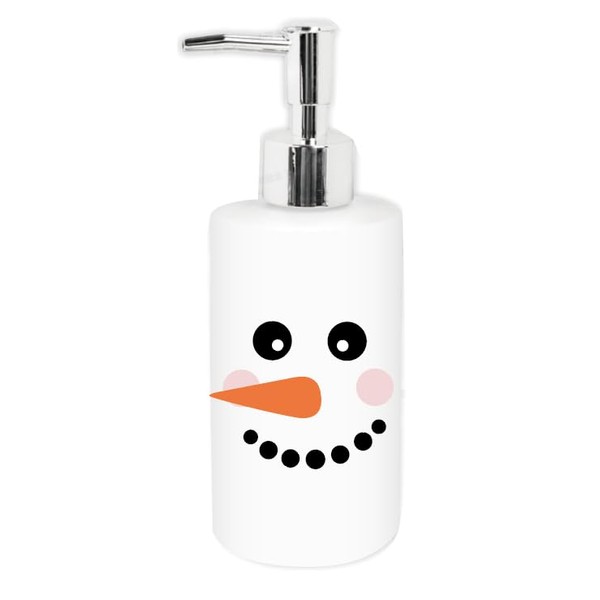 JarThenaAMCS Christmas Soap Dispenser Snowman Face Glass Dispenser with Pump