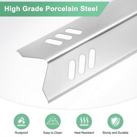 M METERXITY 3-Pack Grill Heat Plates Replacement Parts for Dyna-Glo, 15" Stainless Steel Heat Tents Burner Cover for Uniflame, Heat Shields for Backyard Gas Grill [Silver]