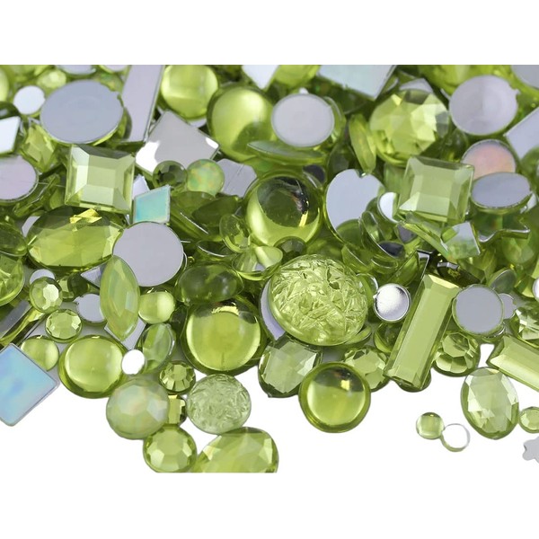 Allstarco Yellow Crafting Gems in Bulk, Jonquil Acrylic Flatback Rhinestones,