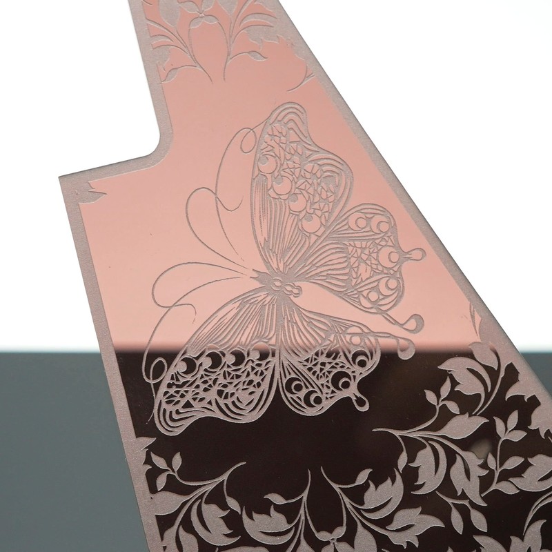 SCORELAY PICKS Clear Pickguard for Les Paul [Butterfly Sculpture] Sepia