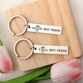 Friendship Christmas Gifts for Best Friend Bestie Birthday Leaving Gifts for Friends Bff Short Best Friend Tall Best Friend Keyring Gift for Best Friend Long Distance Gifts for Women Men