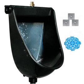 Wall Mounted Commercial Urinal With Flushable Bathroom Waterless Urinal for Men Plastic Urinals for Men Garage Urinal Urine Diverter Outdoor Urinal With Hose For Home Dorm Shed or Backyard RV (black)