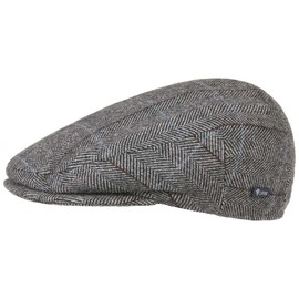 Lipodo Men's Flatcap with Checked Pattern, Lined Wool, Size 49 - 61 cm with Peaked Cap, Autumn / Winter - 60 cm