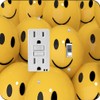 Yellow Smiley Face Balls -Light Switch Plate Cover - Toggle