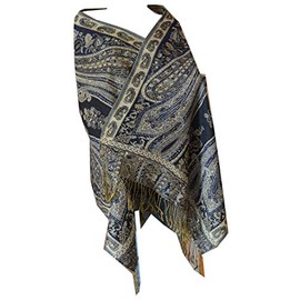 Scarf_tradinginc Jacquard Triplelayer Pashmina Shawl Wrap Stole Scarf (BU)