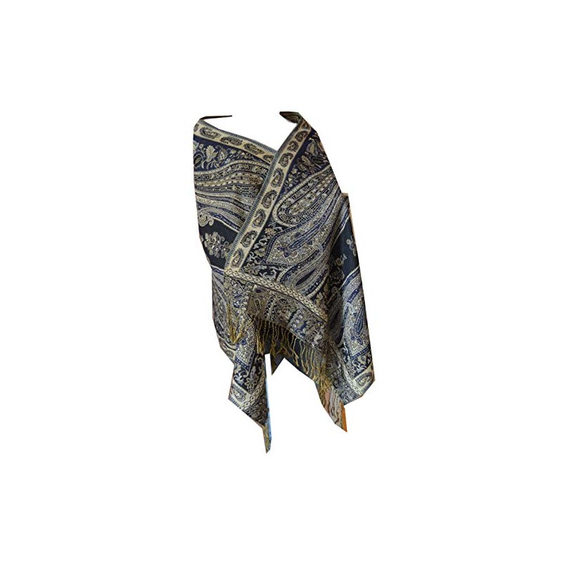 Scarf_tradinginc Jacquard Triplelayer Pashmina Shawl Wrap Stole Scarf (BU)