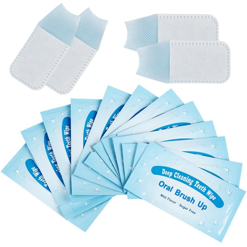 50Pcs Disposable Wipe Oral Finger Brush Up Teeth Cleaning Tools