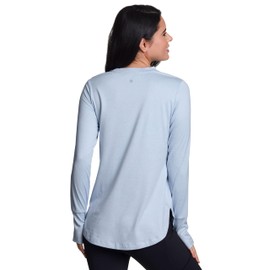 RBX Active Women's Yoga Tunic Super Soft Long Sleeve Crewneck Tee Ice Water Heather XL