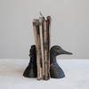 Creative Co-Op Decorative Distressed Cast Metal Duck Head Bookends, Black,