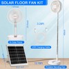 Aurelema Solar Battery-operated Portable Standing Fan with Solar Panel, 8"