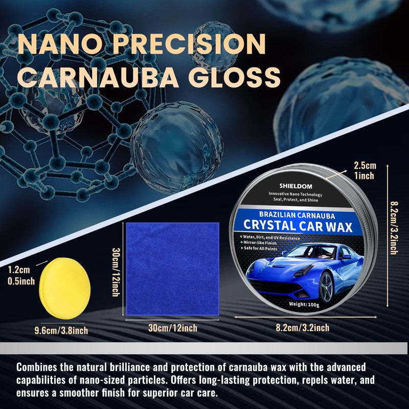 SHIELDOM Car Wax Polish Ceramic Coating Carnauba Wax Extra Gloss