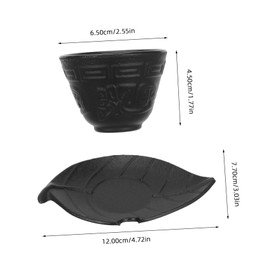 Alipis 1 Set Cast Tea Set Vintage Chinese Drinkware Elegant Kung Fu Tea Set with Leaf Coasters and Stylish Design