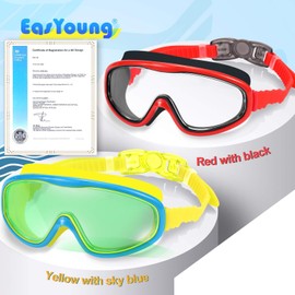 EasYoung 2-Pack Kids Swim Goggles, Swimming Goggles for Children and Early Teens from 3 to 15 Years Old, Wide Vision, Anti-Fog, Waterproof, UV Protection