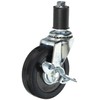 Uei LTF-75RHS-22 Rubber Pipe 22 Diameter Inserted Free Car with Caster S 75 Diameter Rubber Wheels