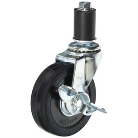 Uei LTF-75RHS-22 Rubber Pipe 22 Diameter Inserted Free Car with Caster S 75 Diameter Rubber Wheels