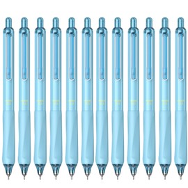 ParKoo Gel Pens Quick Dry Ink Fine Point 0.5mm, Retractable Rolling Ball Blue Ink Pen, Click Silent Pens Set for Journaling Notetaking Drawing Sketching Smooth Writing Non Bleed 12pcs