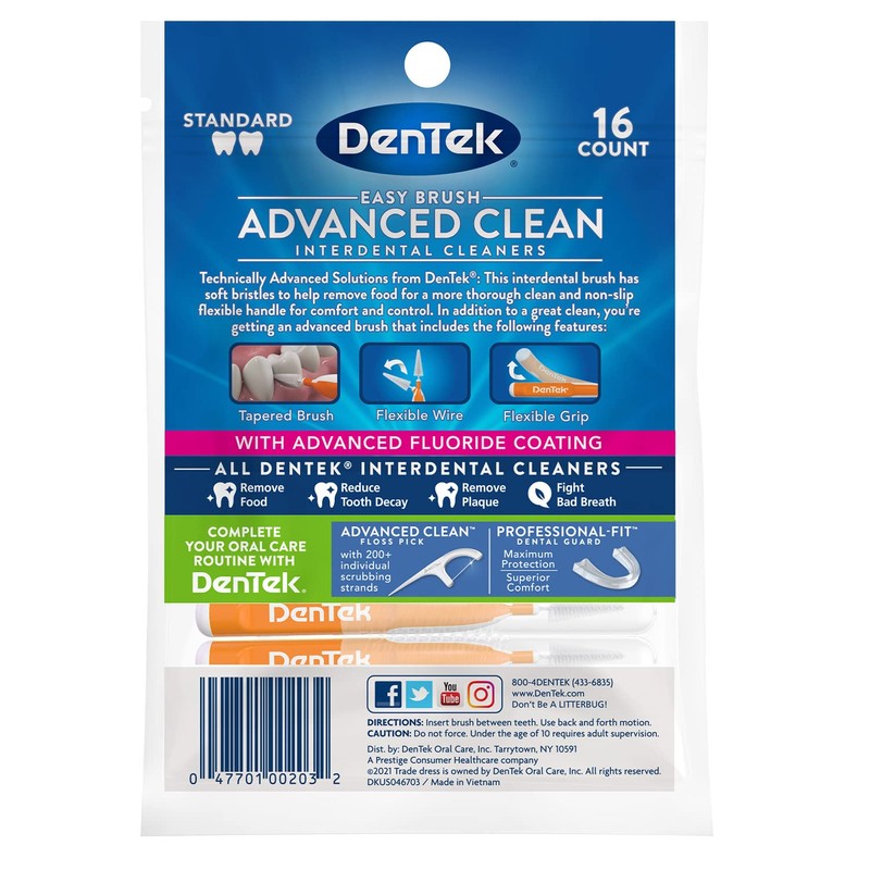 DenTek Easy Brush Interdental Cleaners, Mint, 16 Count