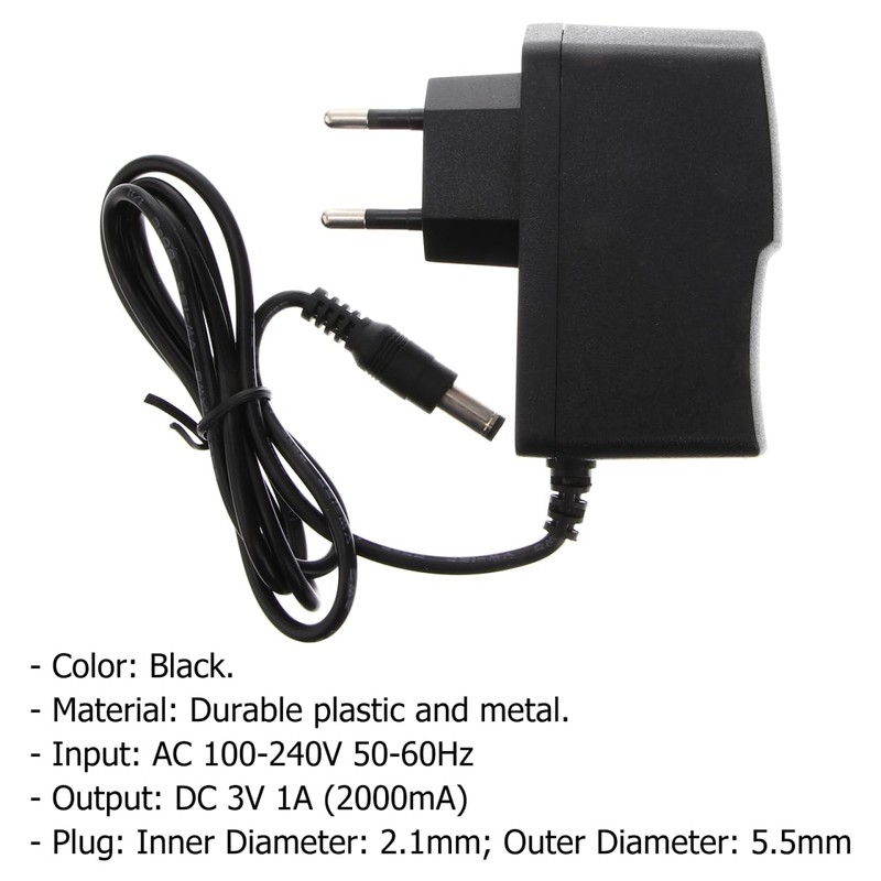 Power Supply 100- DC 3V 1A 5.5 x 2.1 mm