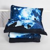 Dark Blue and Black Wolf Bedding for Boys Kids Teens