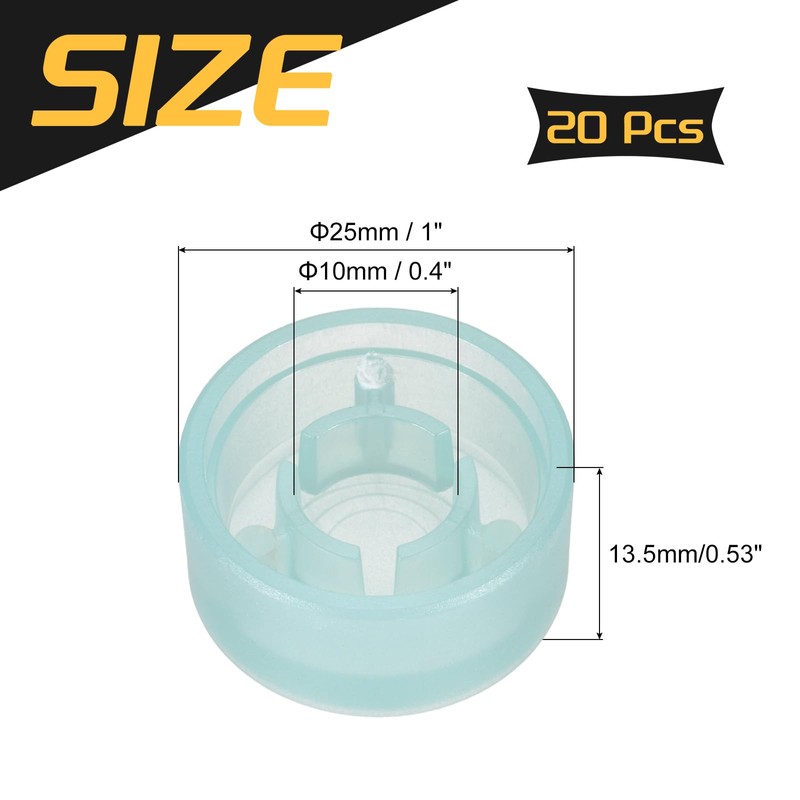 MECCANIXITY 20 Pcs Footswitch Toppers Guitar Pedal Button Caps Plastic