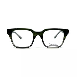 Otis+Grey OG7001 Grey Green Striped square Mens Eyeglasses Frames 50-21-140 b1