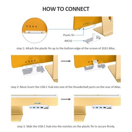 GIDi USB Type C Docking Hub for iMac 2021 with 2x USB 2.0, 2x USB 3.0, 1x USB C, 1x Micro SD & SD Card Reader