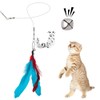 JIARON Cat Toys Feather Toy, 2PCS Retractable Wand and 10PCS