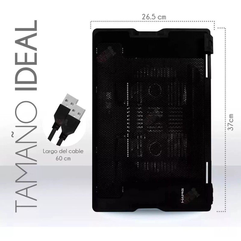 TS Cool Pad Base Laptop Enfriadora 2 Ventiladores 3 Posiciones