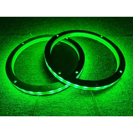 2PCS 12" RGB Car Coaxial Sreaker Rings LED Speaker Rings Decorative Light Kit Multiple Spacer Ring Light Bluetooth App and RF Remote Control fit for Car Truck Boat