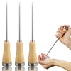 Fireboomoon 3 Pack Stainless Steel Ice Pick with Safety Wooden
