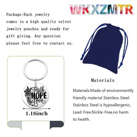 WKXZMTR Christian Keychain Religious Jewelry Gift Inspirational Keychain Verse Keychains Scripture Jewelry Faith Key Chain Gift (Faith Hope KS)