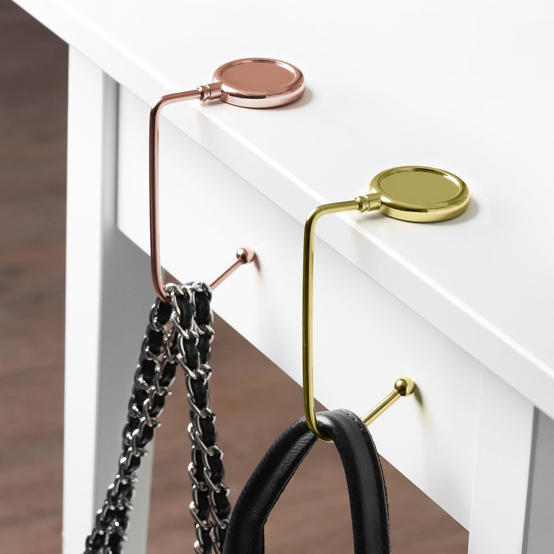 kwmobile 2 x Table Handbag Holder Hook - Non-Slip Bag