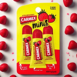 Anjumain Carmex Moisturizing Tube Lip Balm 3p 15g × Strawberry × 1 / 카멕스 모이스처라이징 튜브 립밤 3p 15g × 스트로베리 × 1개