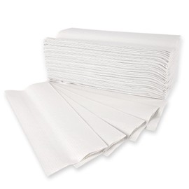 Hygoclean Paper Hand Towels, 1-Ply Recycled Paper, C-Fold White, Length: 25 cm, W: 32 cm, Pack of 3648