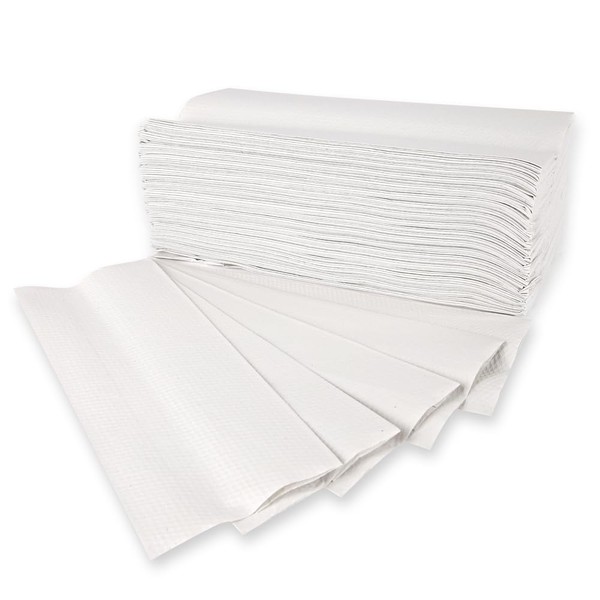 Hygoclean Paper Hand Towels, 1-Ply Recycled Paper, C-Fold White, Length: