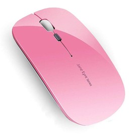 Uciefy Q5 Slim Rechargeable Wireless Mouse, 2.4G Portable Optical Silent Ultra Thin Wireless Computer Mouse with USB Receiver and Type C Adapter, Compatible with PC, Laptop, Desktop (Pink)