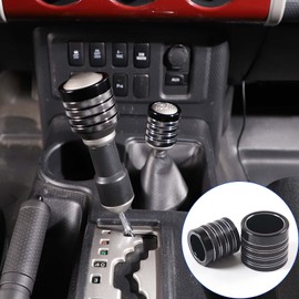 Suitable for Toyota FJ Cruiser 2007-2021 Gear Shifter Head Cover, Aluminum Alloy Gear Shift Knob Cover Interior Gear Shifter Head Decoration Protection (Black)