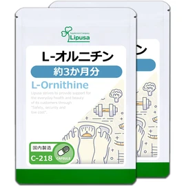 Lipsa L-Ornithine C-218-2 (90 Capsules x 2 Bags), Supplement, Amino Acids, Exercise, Burning, Health, Beauty, Diet, Eating, Lifestyle, Vegetable Shortage, Made in Japan