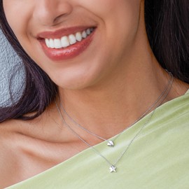 Kit Heath Sterling Silver and Cubic Zirconia Sparkle Sweet Heart Necklace - 17"