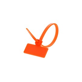 Secure 4 Inch Orange Label Marker ID Cable Tie - Outside Flag for Identification - 100 Pack