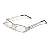 Premium Khan Metal Rectangular Reading Glasses (Silver, 1 x)