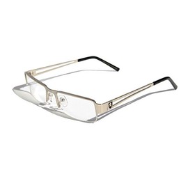 Premium Khan Metal Rectangular Reading Glasses (Silver, 1 x)