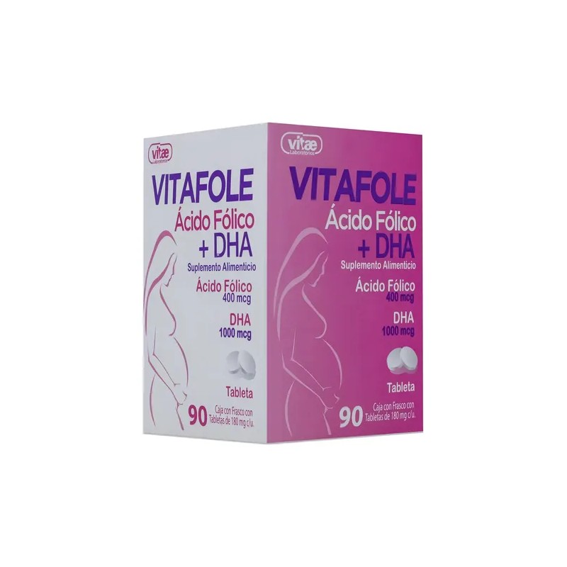 Vitafole Ácido Fólico Dha, 90 Tabs De 180 Mg Cu,