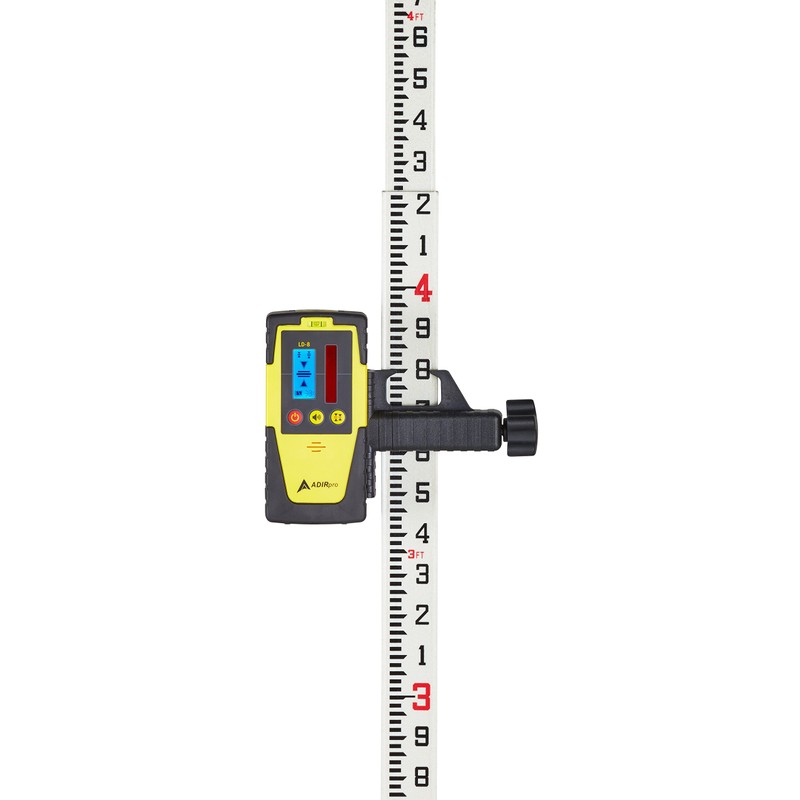 AdirPro 16-Foot Fiberglass Grade Rod – 10ths, 4-Section Telescoping Rectangular