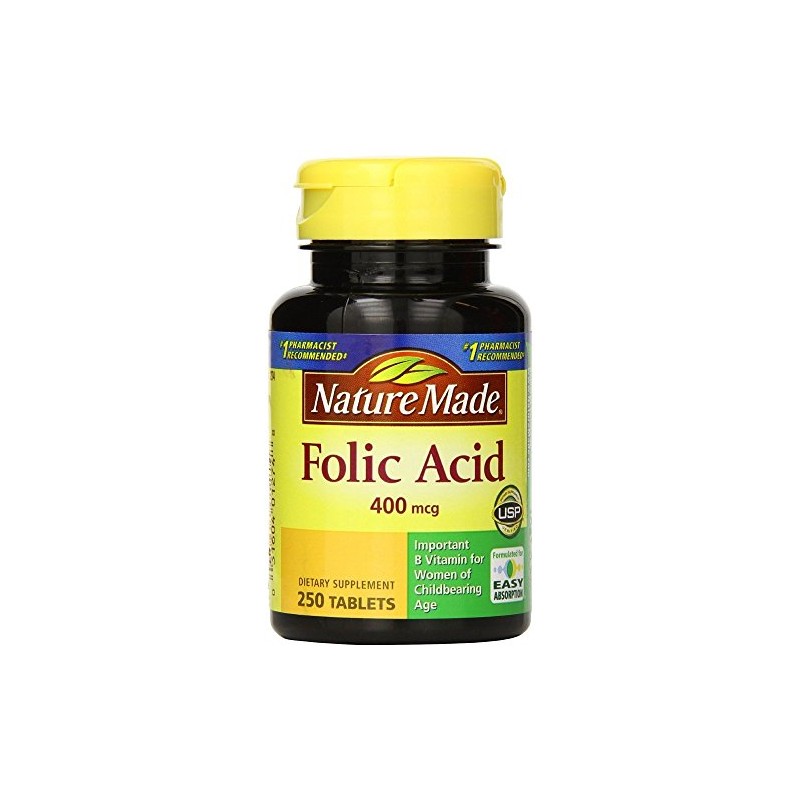 Nature Made Folic Acid 400 mcg 250 Count (6 pack)