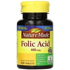 Nature Made Folic Acid 400 mcg 250 Count (6 pack)