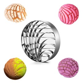 BagHeiyy Concha Cutter Mexican Bread Mold - 4.1 Inch Stainless Steel, Two-Sided Concha Stamp for Pan Dulce, Premium Metal Bread Shape Cutter, Cortadora De Pan Mexicano