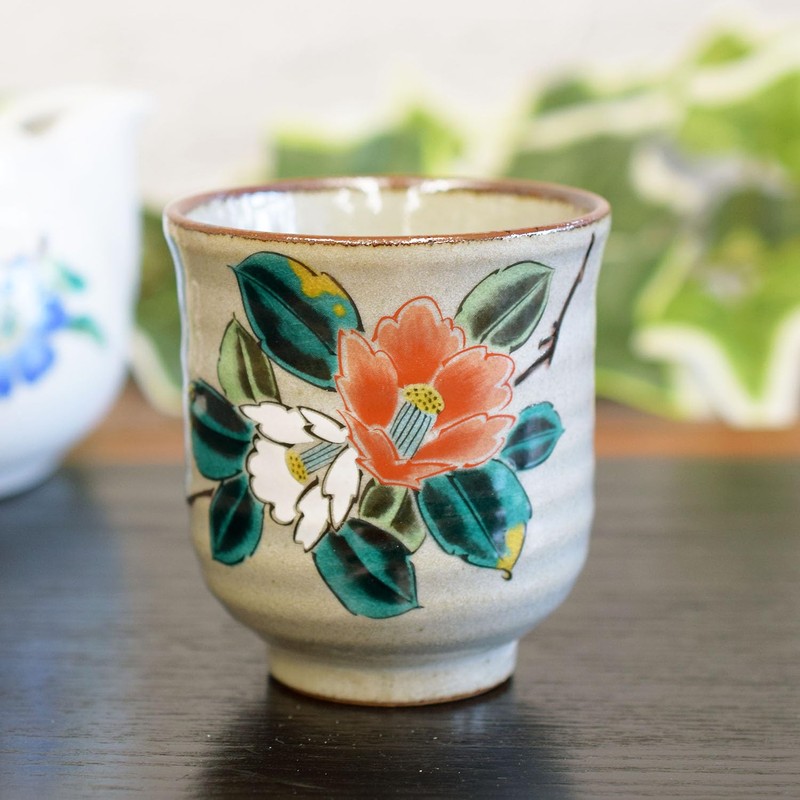 Tea Cup Stylish Kutani Ware Yunomi Kōhakusan Tea Flower Tea