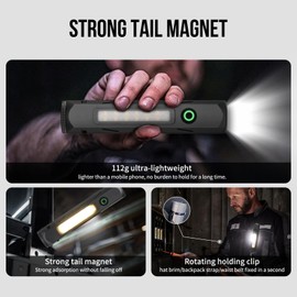 Aojudic Tactical Flashlight COB Dual Light 3500 Lumens Magnetic Rechargeable, IP68 Waterproof Type-C EDC Flashlight for Camping Hiking Survival Gear